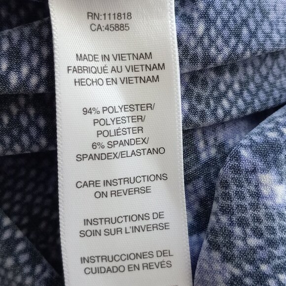 Glamorous Michael Michael Kors Blue Snakeskin Print Draped Neck Top Sz L - Picture 7 of 7